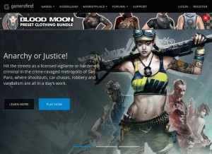 How gamersfirst.com looks like on a tablet such as an iPad.