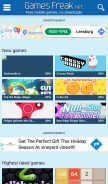 How gamesfreak.net looks like on a mobile device such as an iPhone.