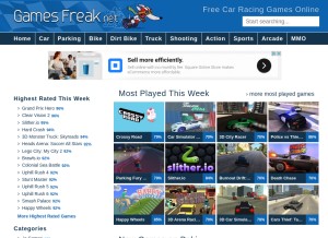 How gamesfreak.net looks like on a tablet such as an iPad.
