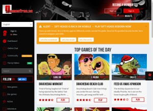 How gamesfree.ca looks like on a tablet such as an iPad.