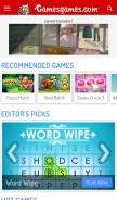 How gamesgames.com looks like on a mobile device such as an iPhone.