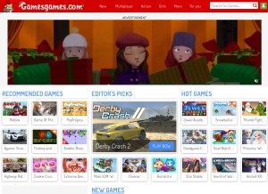 How gamesgames.com looks like on a tablet such as an iPad.