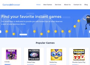 How gamesinbrowser.com looks like on a tablet such as an iPad.
