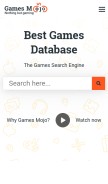 How gamesmojo.com looks like on a mobile device such as an iPhone.
