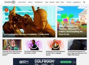 How gamespot.com looks like on a tablet such as an iPad.