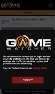 How gamewatcher.com looks like on a mobile device such as an iPhone.