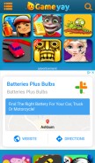 How gameyay.com looks like on a mobile device such as an iPhone.