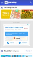 How gamezop.com looks like on a mobile device such as an iPhone.