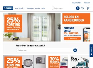 How gamma.nl looks like on a tablet such as an iPad.