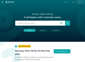 How gandi.net looks like on a tablet such as an iPad.