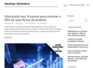 How ganhedinheirointernet.com.br looks like on a tablet such as an iPad.