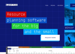 How ganttic.com looks like on a tablet such as an iPad.