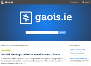 How gaois.ie looks like on a tablet such as an iPad.