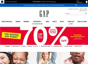 How gap.eu looks like on a tablet such as an iPad.