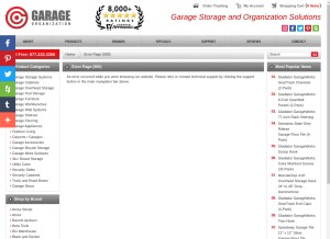 How garage-organization.com looks like on a tablet such as an iPad.