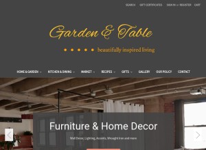 How gardenandtable.net looks like on a tablet such as an iPad.