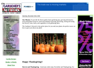How gardenersnet.com looks like on a tablet such as an iPad.