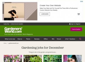 How gardenersworld.com looks like on a tablet such as an iPad.