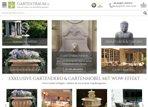 How gartentraum.de looks like on a tablet such as an iPad.