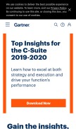 How gartnerinfo.com looks like on a mobile device such as an iPhone.