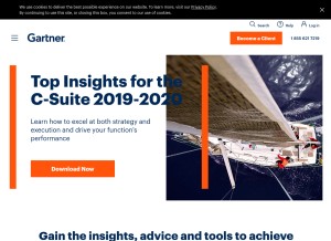 How gartnerinfo.com looks like on a tablet such as an iPad.