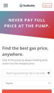 How gasbuddy.com looks like on a mobile device such as an iPhone.