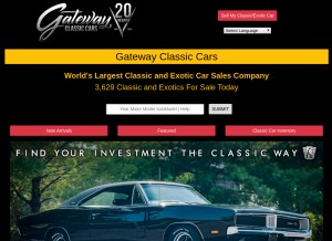 How gatewayclassiccars.com looks like on a tablet such as an iPad.