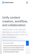How gathercontent.com looks like on a mobile device such as an iPhone.