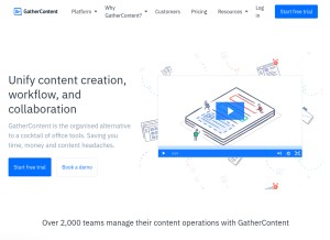 How gathercontent.com looks like on a tablet such as an iPad.