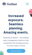 How gatherhere.com looks like on a mobile device such as an iPhone.