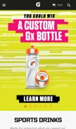 How gatorade.com looks like on a mobile device such as an iPhone.