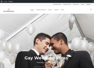 How gayweddingideas.net looks like on a tablet such as an iPad.