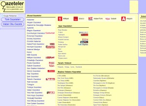How gazeteler.com looks like on a tablet such as an iPad.