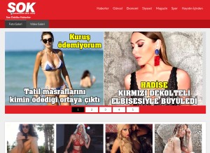 How gazetesok.com looks like on a tablet such as an iPad.