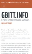 How gbitt.info looks like on a mobile device such as an iPhone.