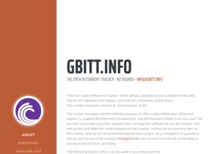 How gbitt.info looks like on a tablet such as an iPad.