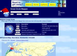 How gcmap.com looks like on a tablet such as an iPad.