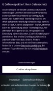 How gdatasecurity.de looks like on a mobile device such as an iPhone.