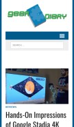 How geardiary.com looks like on a mobile device such as an iPhone.