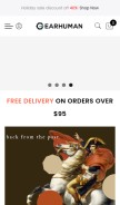 How gearhuman.com looks like on a mobile device such as an iPhone.