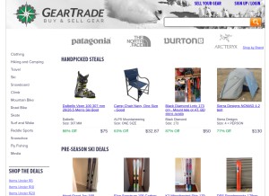 How geartrade.com looks like on a tablet such as an iPad.