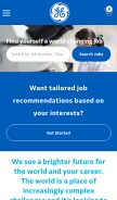 How gecareers.com looks like on a mobile device such as an iPhone.
