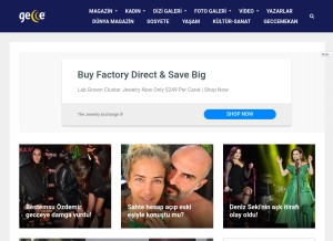 How gecce.com looks like on a tablet such as an iPad.