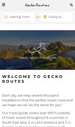 How geckoroutes.com looks like on a mobile device such as an iPhone.