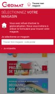 How gedimat.fr looks like on a mobile device such as an iPhone.
