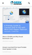 How geekdashboard.com looks like on a mobile device such as an iPhone.