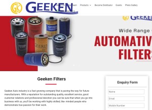 How geekenfilters.com looks like on a tablet such as an iPad.