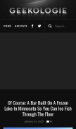 How geekologie.com looks like on a mobile device such as an iPhone.