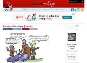 How geeksaresexy.net looks like on a tablet such as an iPad.