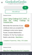 How geeksforgeeks.org looks like on a mobile device such as an iPhone.